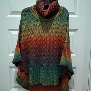 Soft Surroundings Vibrant Wave Turtleneck Sweater